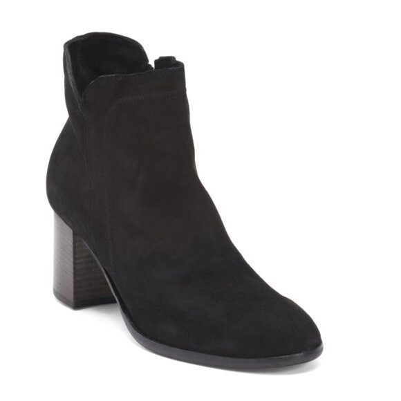 OROSCURO Nero Made In Italy Leather Heeled Booties - Picture 1 of 2